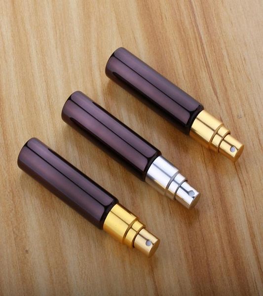 

50pcslot 10ml spray perfume bottle black glass empty bottle aluminum bottles4275477