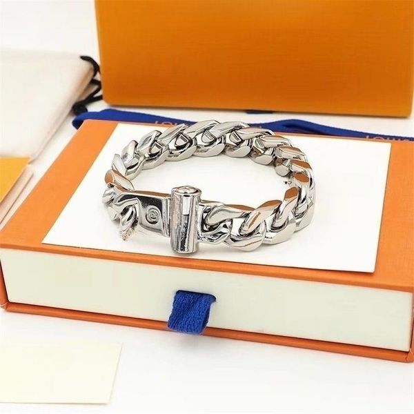 

bangle chain fashion style bracelets women bangle wristband cuff chain designer letters v jewelry 18k gold plated silver wedding party lover, Black
