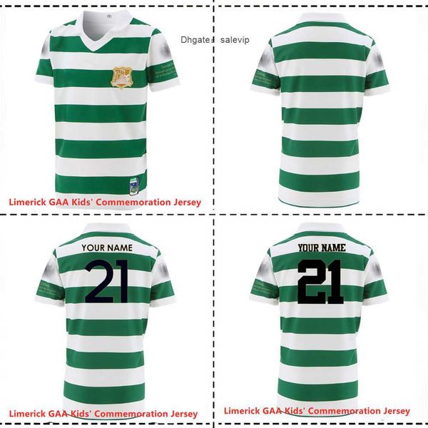 

2021 limerick gaa kids' commemoration jersey 2021/22 ireland limerick training rugby kids jersey size 16--26bgds, White;black