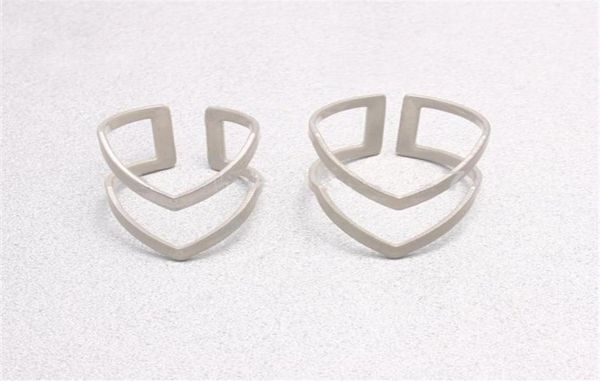 

new cute double ring for women silver plated cluster rings04087015, Golden;silver