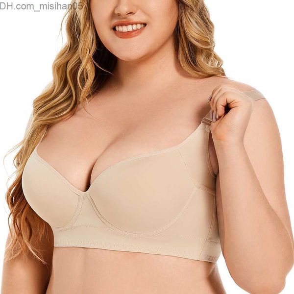 

maternity intimates women's comfortable fitting retro fat support underwear lingerie u-back c d e f cup z230801, White