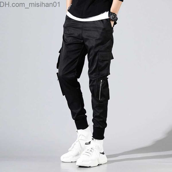 

men's pants 2020 fashion hip hop men's cargo pants street clothing men's jogger trend casual pants men's punk street clo, Black