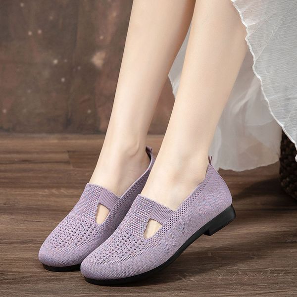 

knit shoes women mens designer flat casual trainers black white beige outdoor sports sneakers 014