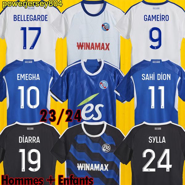 

2023 2024 rc strasbourg alsace soccer jerseys diallo bellegarde gameiro ajorque maillot de foot new home 23 24 mothiba lienard diarra djiku, Black;yellow