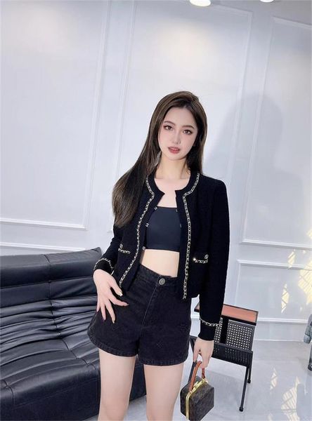 

chan 2023 new women's designer cardigan designer jacket women chains knit cardigan designer sweater cccc coat black knit coat christmas, Black;brown