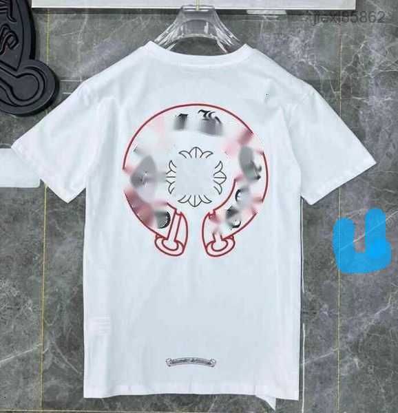 

2023 men's classic t-shirt fashion brand letter cross pattern t-shirt designer chrome pullover cotton t-shirt 1sfi 2i5jh123, White;black