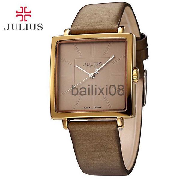 

other watches julius lady women's watch elegant simple square fashion hours dress brelet nylon real leather girl birthday gift no box j, Slivery;black