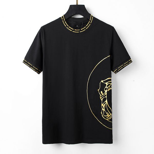 

designer mens t shirts soft cotton short sleeves t-shirts embroidery anti wrinkle fashion casual men's clothing apparel tees, White;black