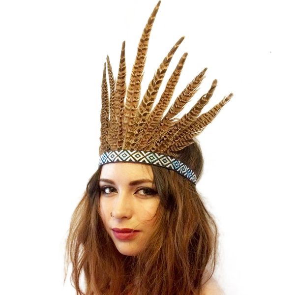 

headwear hair accessories feather hair band tiara bohemian indian gypsy dance show headband accessories national style 230729