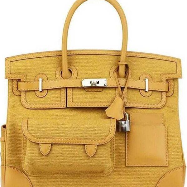 

handbag cargo birkins h ermess canvas montage leather 7a quality handbag 35cm cargo toile canvas and swift leatherwith h logo qq qql2zq