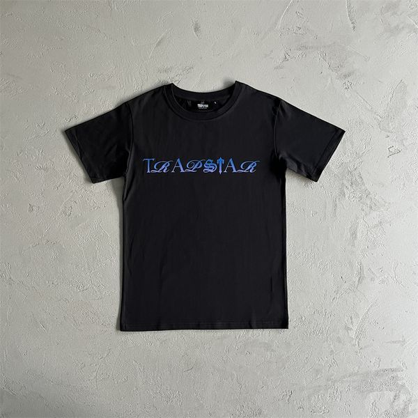 

summer fashion trapstar script fade tee-black/blue men's high street trendy short-sleeved casual loose coat, White;black