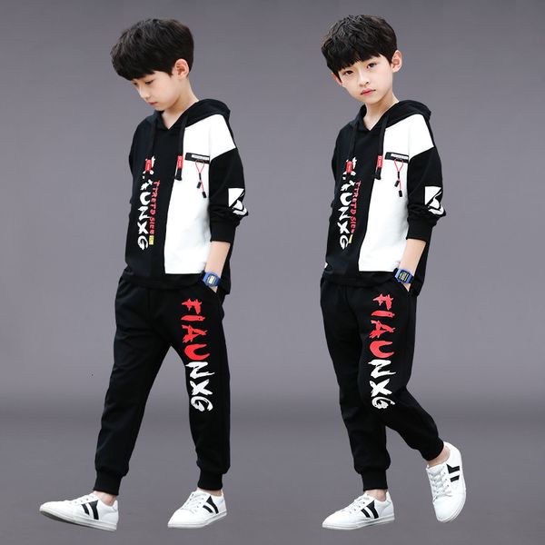 

clothing sets boys clothes set sweatshirt pants 2 piece outfit spring autumn kids sport suit children 7 8 10 11 12 years fashion 230731, White