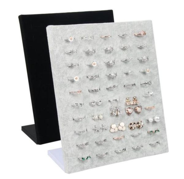 

blackgray velvet display case jewelry ring displays stand board holder storage box plate organizer 201023cm cx20071647922707584388, Black;white