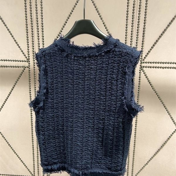 

women's knits tees 2023 early autumn vneck fringe edge vest coat fashion outwear style slim fit knitted cardigan for women 230729, White