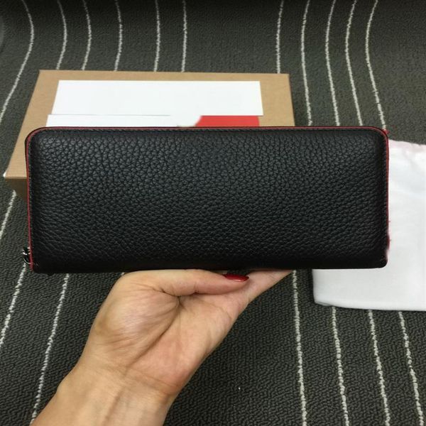 

men women rivets studded wallets zipper clutch bags candy color punk purse184c, Red;black