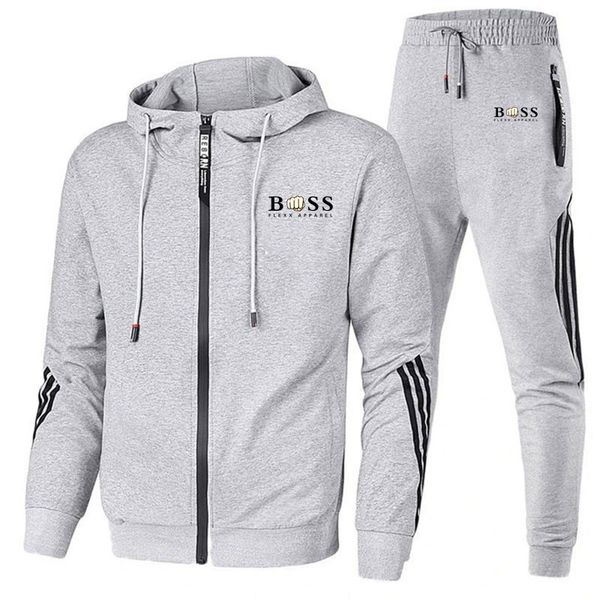 

men hooded designer sweat fashion winter hoodie joggers pantalons sets football mes sportswear clothes, Gray