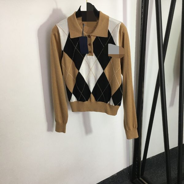 

322 2023 spring brand same style sweater short sleeve crew neck pullover fashion womens clothes womens 20236077, White;black