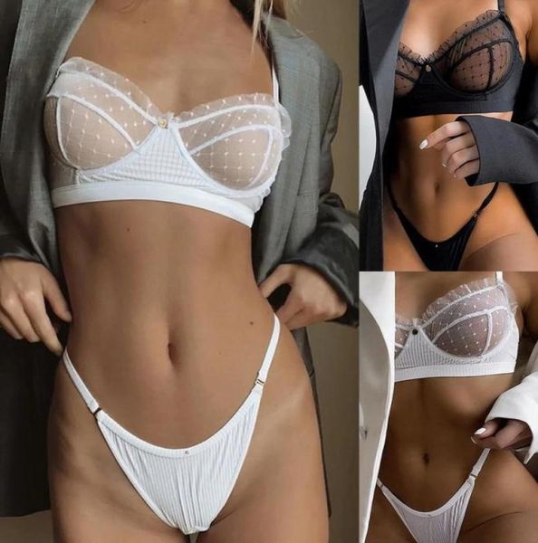 

bras sets 2021 lace lingerie set women039s underwear transparent bra party black3998091, Red;black