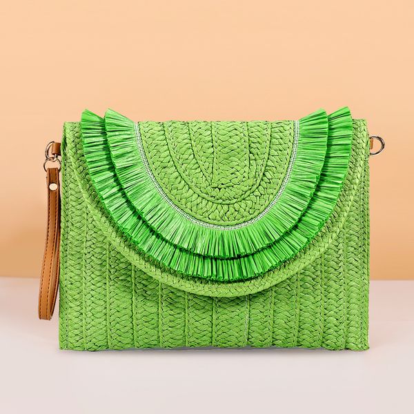 

evening bags weaving bags fashion ladies wristlet clutches summer straw women shoulder crossbody bags money purse woven hand-woven handbags