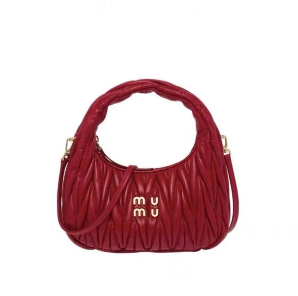 

fashion designer bag satin mini handbags wander miu hobo clutch holding handbar shoulder bag luxury retro wallet leather banquet handbag