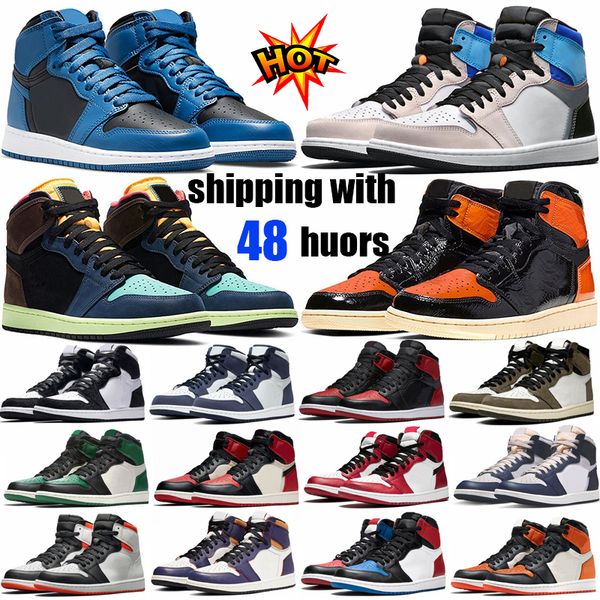 

jumpman 1 1s men basketball shoes unc toe spiderverse bred patent gorge lucky green university blue praline chill royal dark mocha marron wo