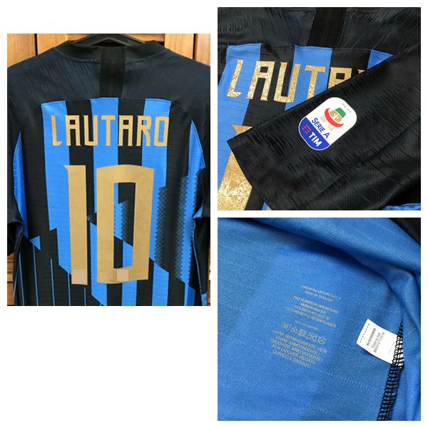 

18/19 special edition 20th inter shirt jersey s/s lautaro football custom name number patches sponsor, Black