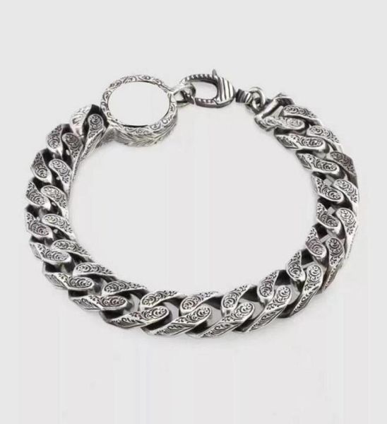 

new bracelet for women men double letter hiphop gothic punk trendy cuban chain stainless steel cuff bangle couple jewelry8525272, Golden;silver