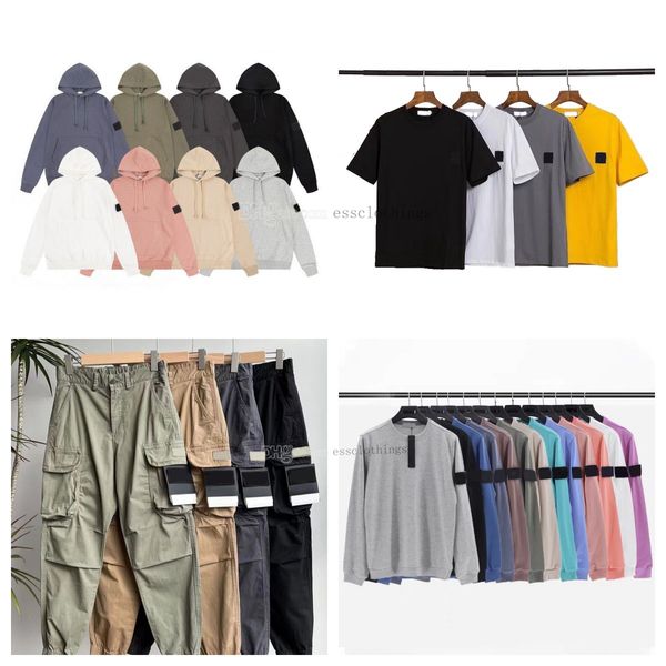 

designer mens tshirts hoodie mens badge sweatshirts compass embroidered armband cotton autumn coat short sleeve tshirt pullover stone island, Black