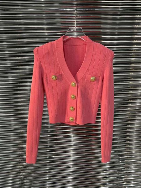 

women's knits tees ladies fashion spring vintage elegant sweet cute button vneck stretch thick ice silk knitted cardigan sweater 230729, White