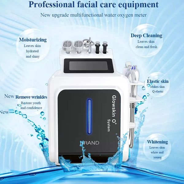 

multifunction oxygen jet peel hydro dermabrasion facial small bubble machine water microdermabrasion rf fractional skin care wrinkle remover, Black;white