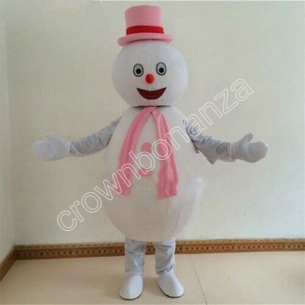 

festival dress snowman pink mascot costume cartoon set birthday party role-playing size carnival christmas gift, Red;yellow