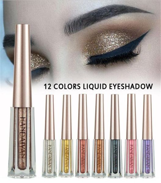 

handaiyan 12 color liquid eyeshadow glittering shimmer makeup eye shadow liquid metallic eyeshadow waterproof 7002652