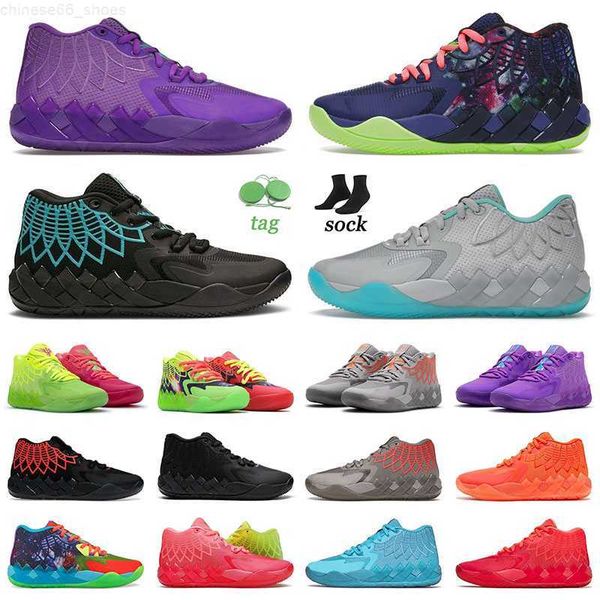 

lamelo ball shoes mb.01 rich and morty basktball sneaker banger melo lamelos balls mb1 01 fashion full red cool grey galaxy nigh sky printed, Black