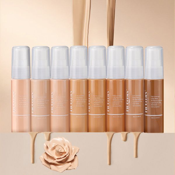 

Lightweight Full Coverage Foundation Liquid Soft Matte Oil Control Make up Natural Oil-free Long Wear Face Makeup, 04