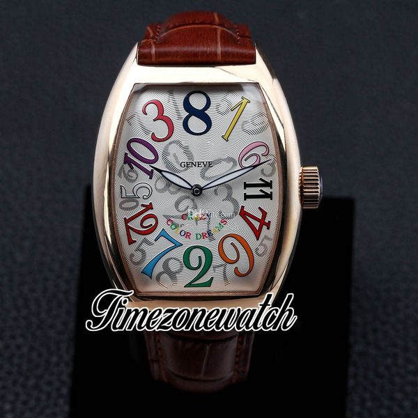 

new crazy hours mens automatic watch 8880 ch col drm white texture dial rose gold case brown leather strap 40mm gents watches twfm timezonew, Slivery;brown