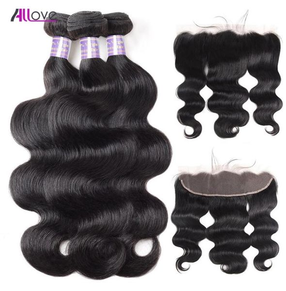 

body wave virgin hair extensions kinky straight curly human hair bundles with closure 3pcs deep wave with 134 lace frontal closur2814706, Black