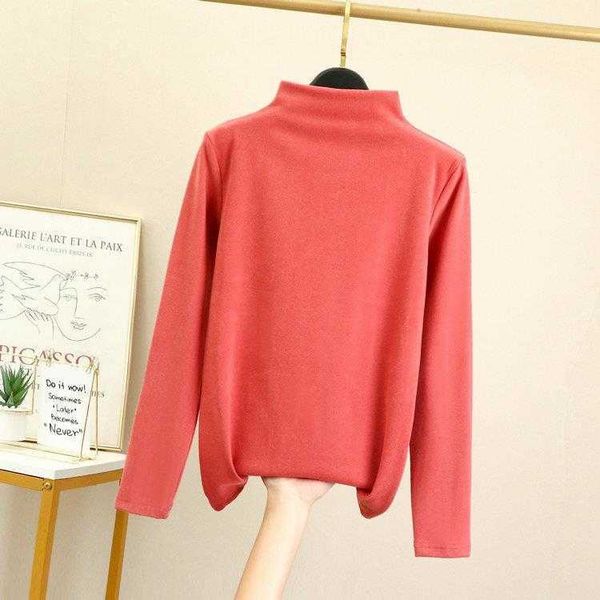 

toothpick half turtleneck dralon bottoming shirt womens all matching warm, White