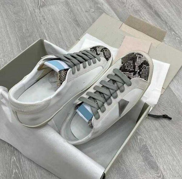 

metallic do-old 2023 shoes goldens shoe gooseitys casual ##s#sneakers classic super dirty star snake skin sneakers heel suede cream sole wom, Black
