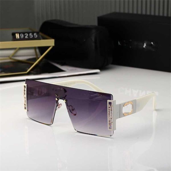 

2022 new trimmed sunglasses fashion gradual color women's anti uv advanced frameless women, White;black