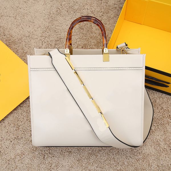 

vintage women's handbag luxury designer bag large capacity shine tote bag fashion letter one shoulder crossbody bags