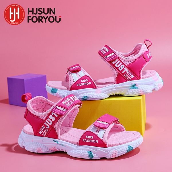 

sandals summer brand non-slip beach shoes children sandals girls casual shoes kids flowers princess flat shoes size 29-38 230331, Black;red