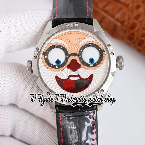 

twf v4s japan nh35a automatic mens watch konstantin chaykin halloween moon phase joker santa claus dial 316l steel case leather strap super, Slivery;brown