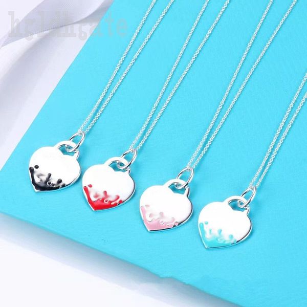 

single pendant heart necklaces designer necklaces luxury key designers for womens trendy gifts multicolor plated silver chains jewellry enam