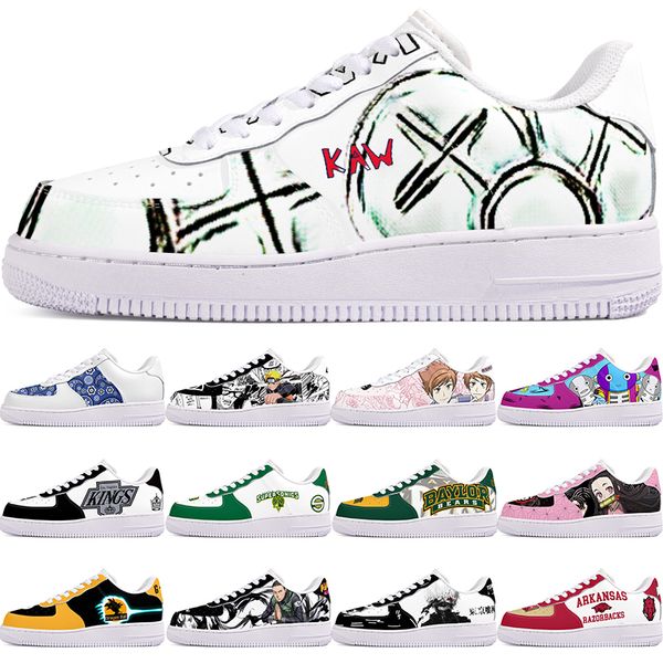 

DIY shoes winter Glossy fashion autumn mens Leisure shoes one for men women platform casual sneakers Classic cartoon graffiti trainers sports 202120-1