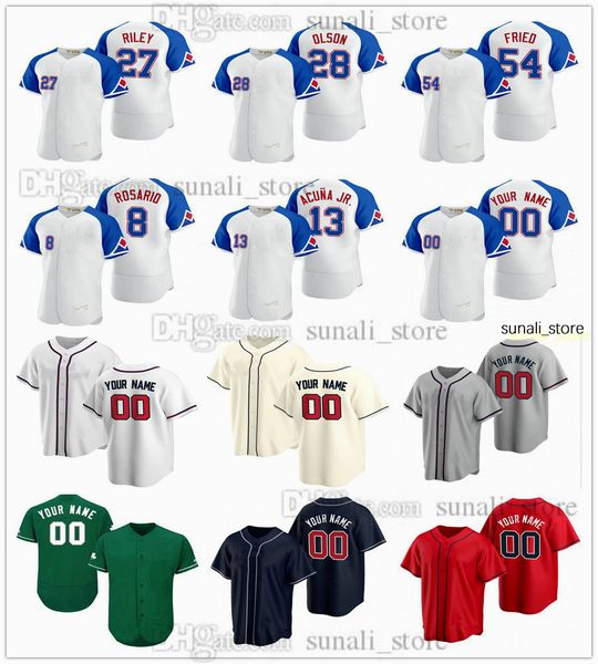 

2023 city men baseball jerseys 13 ronald acuna jr. 28 matt olson 27 austin riley 1 ozzie albies 8 eddie rosario 12 sean murphy 54 max fried