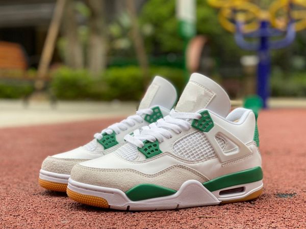 

jumpman release basketball shoes sb x 4 pine green 4s sail pine green-neutral grey-white men outdoor sneakers dr5415-103 size 7-13