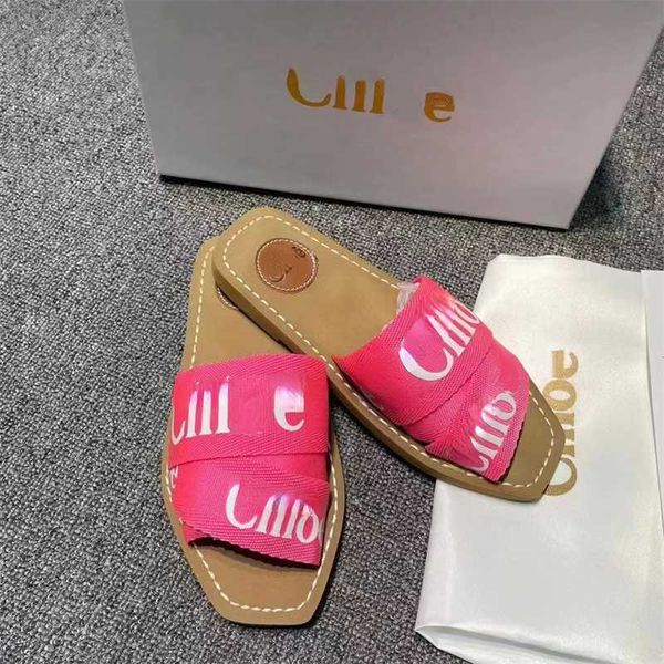 

retail designer slippers womens comfortable slides fashion letter flat shoes, Black