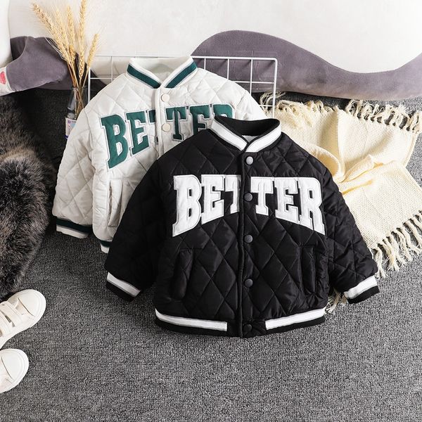 

jackets 1 2 3 4 5 years winter boys baseball uniform keep warm girls jacket long sleeve fashion sweatshirt birthday gift kids clothes 230331, Blue;gray