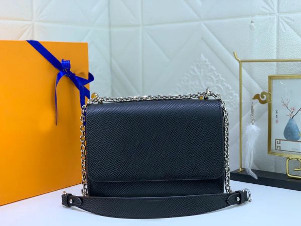

classic original luxury designer bags purse twist and denimtwisty handbag leather shoulder bag crossbodys handbags pochette water ripple 502, Black;red