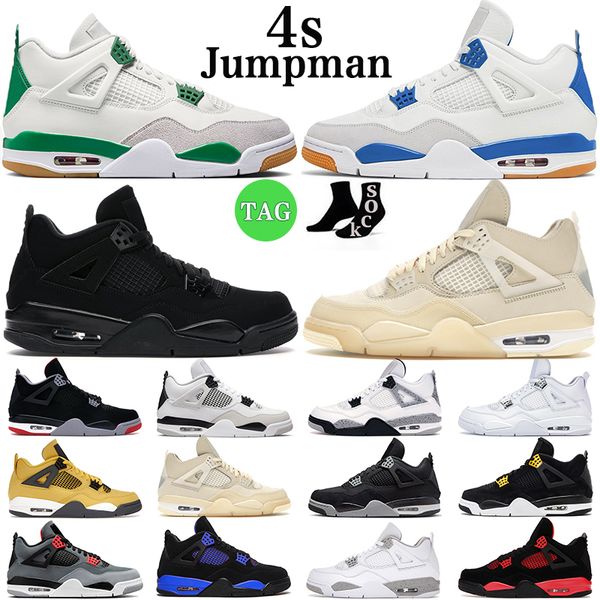 

green pine 4 basketball shoes 4s sapphire black cat black cat midnight navy military black sail cactus jack cool grey mens trainers outdoor